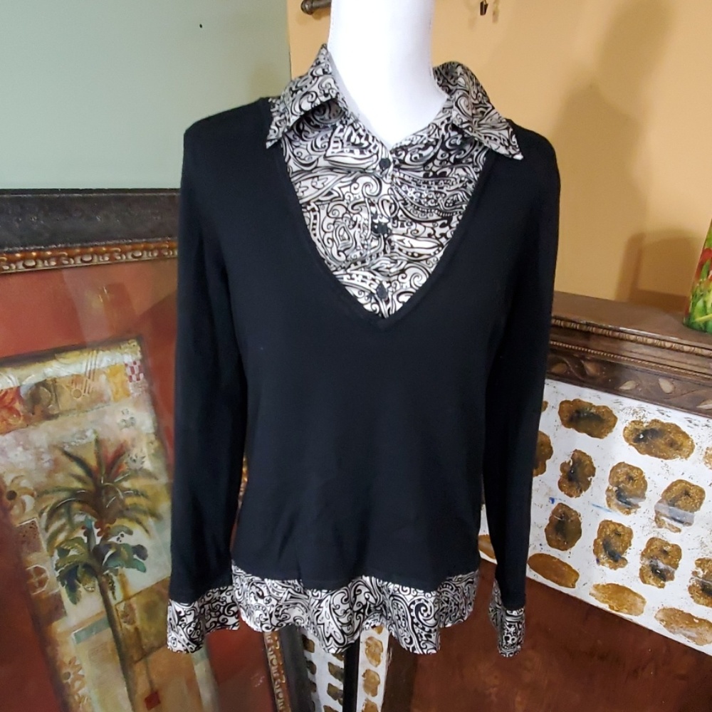 Blouse Black n white design